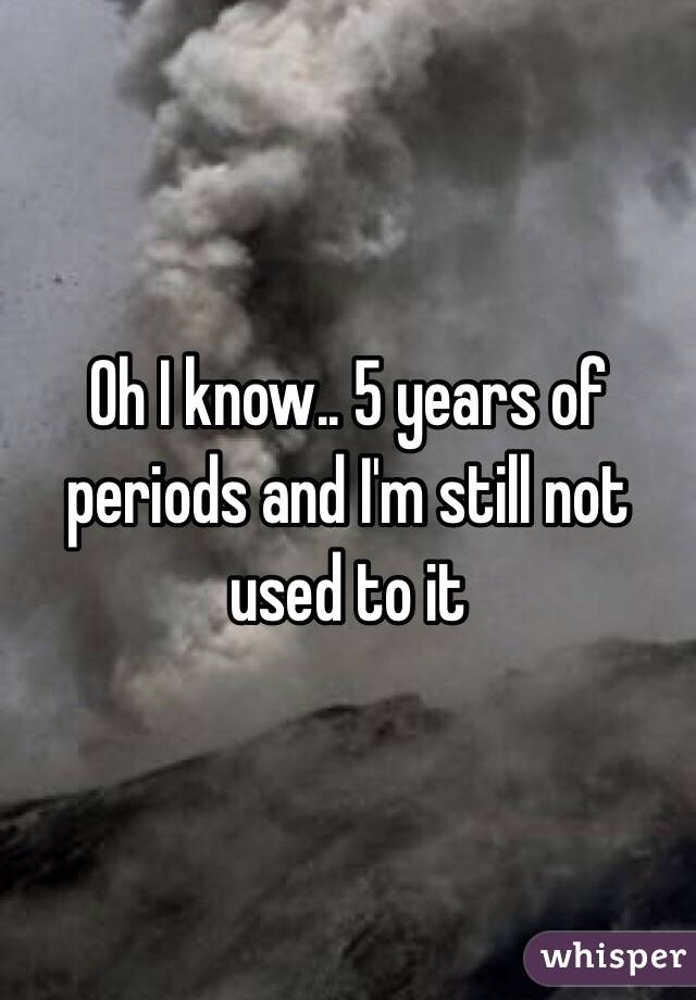 Oh I know.. 5 years of periods and I'm still not used to it