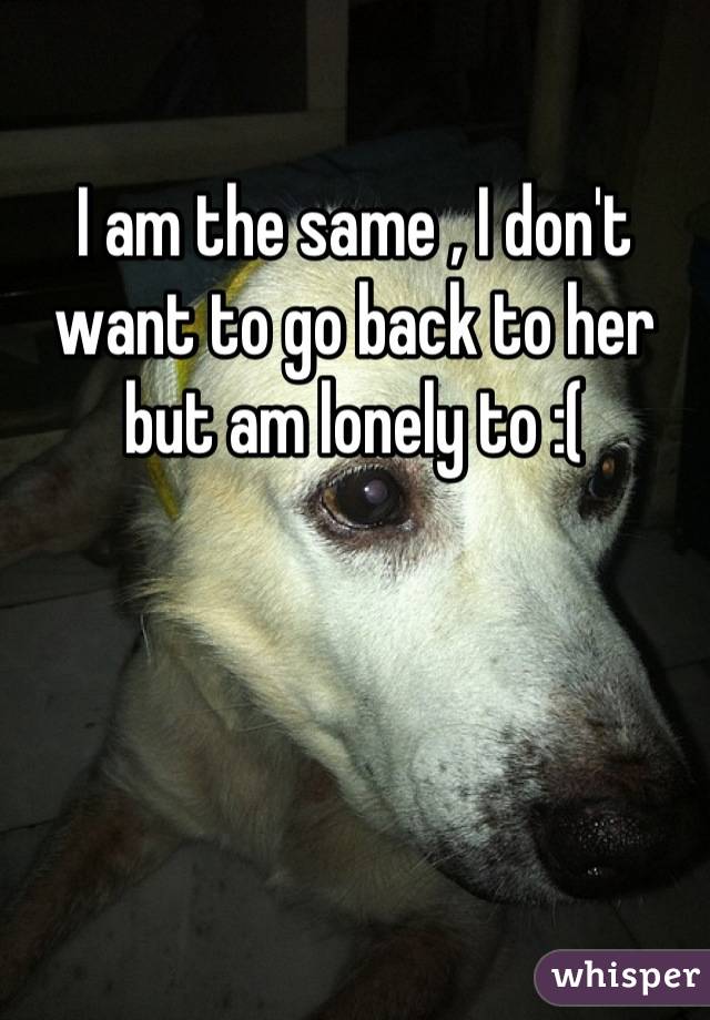 I am the same , I don't want to go back to her but am lonely to :(