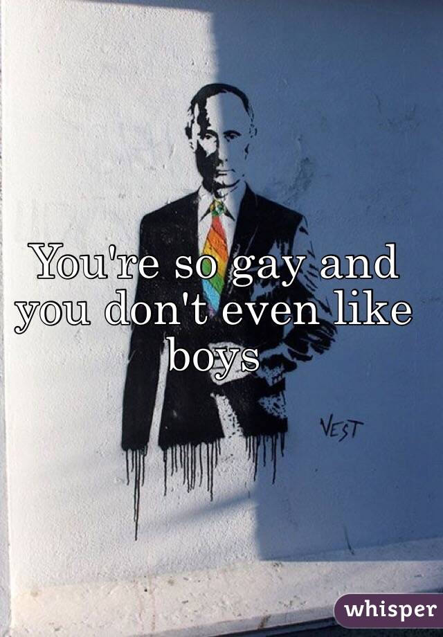 You're so gay and you don't even like boys