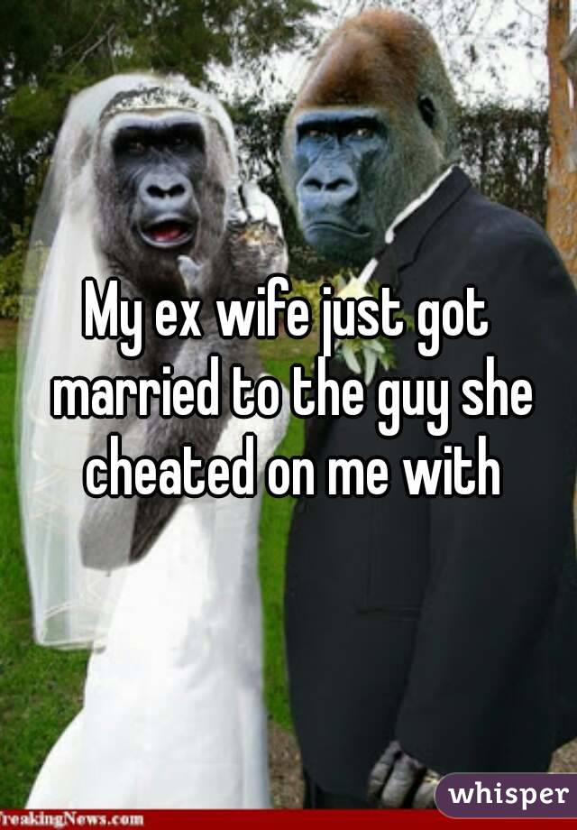 My ex wife just got married to the guy she cheated on me with