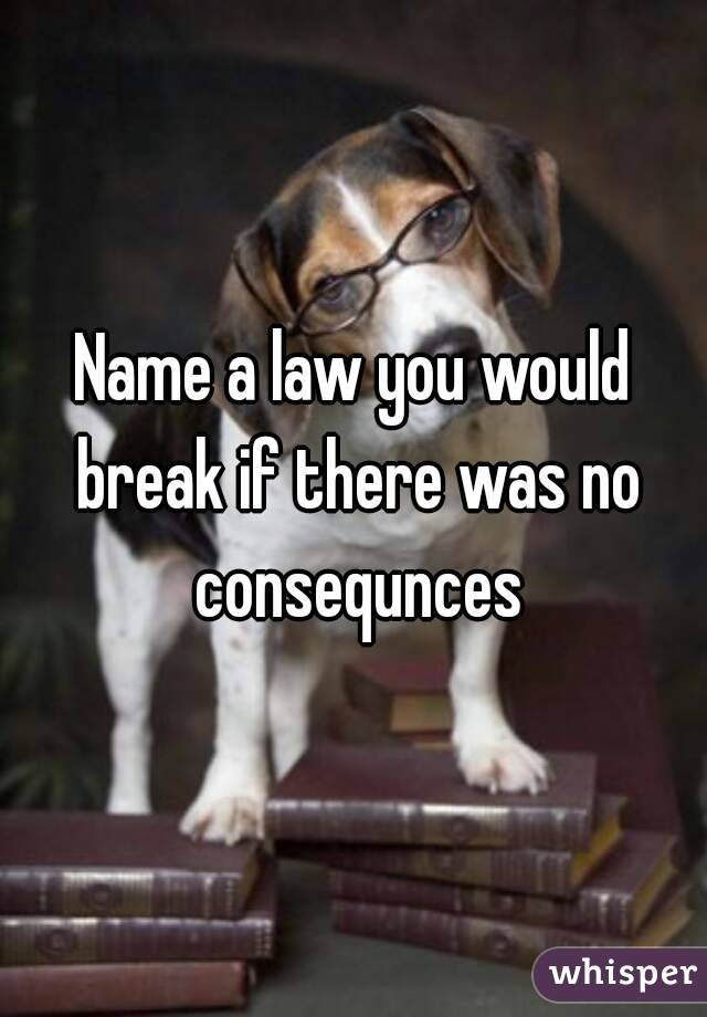 Name a law you would break if there was no consequnces
