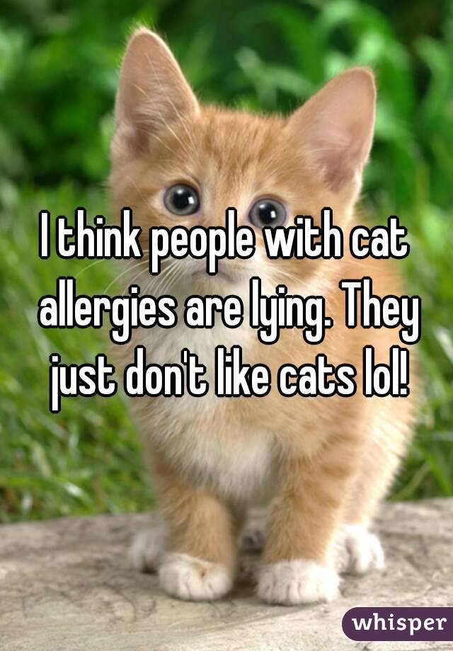 I think people with cat allergies are lying. They just don't like cats lol!