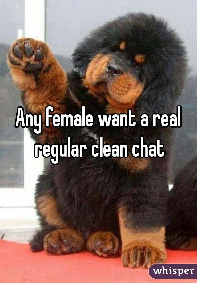 Any female want a real regular clean chat