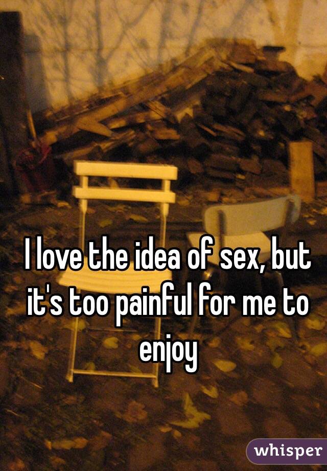 I love the idea of sex, but it's too painful for me to enjoy 