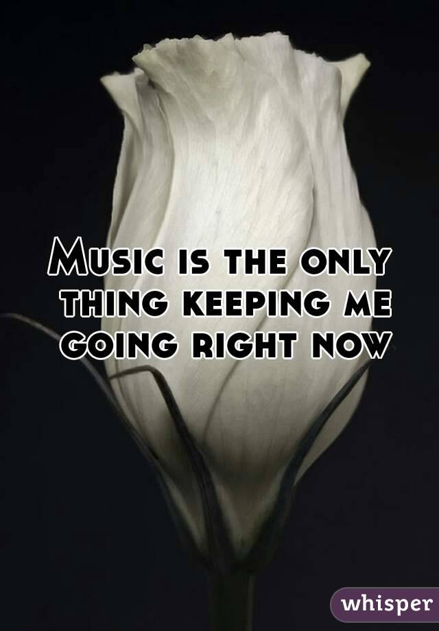 Music is the only thing keeping me going right now