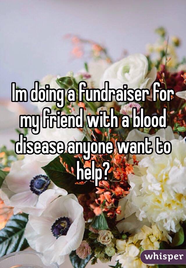 Im doing a fundraiser for my friend with a blood disease anyone want to help?