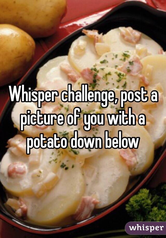 Whisper challenge, post a picture of you with a potato down below