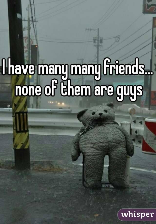 I have many many friends... none of them are guys