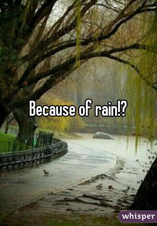 Because of rain!?
