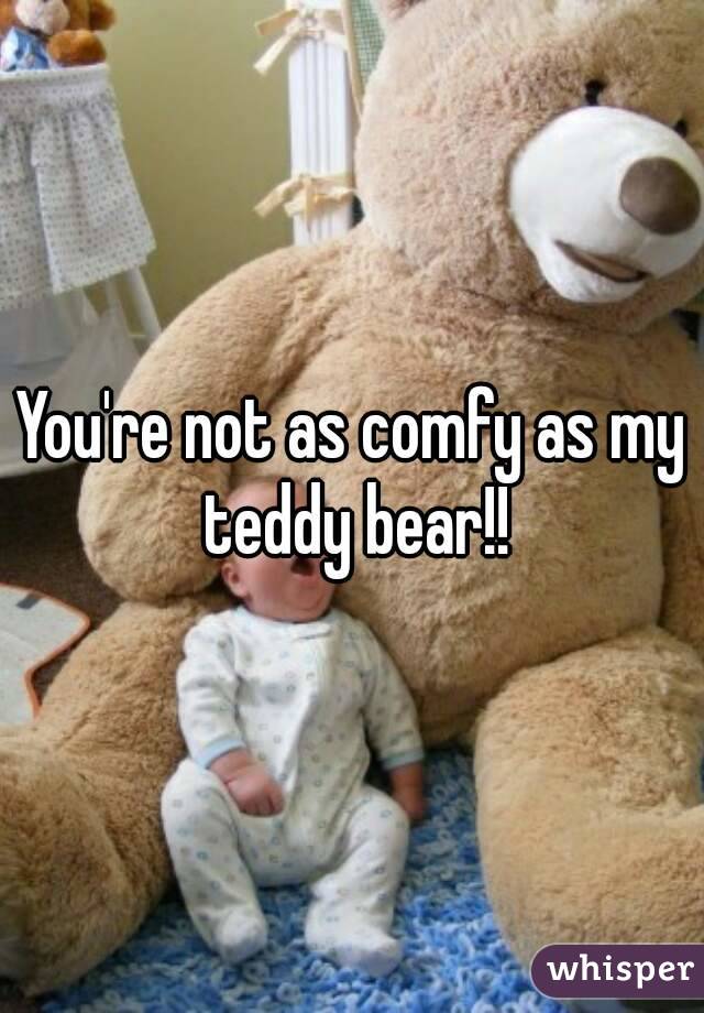 You're not as comfy as my teddy bear!!