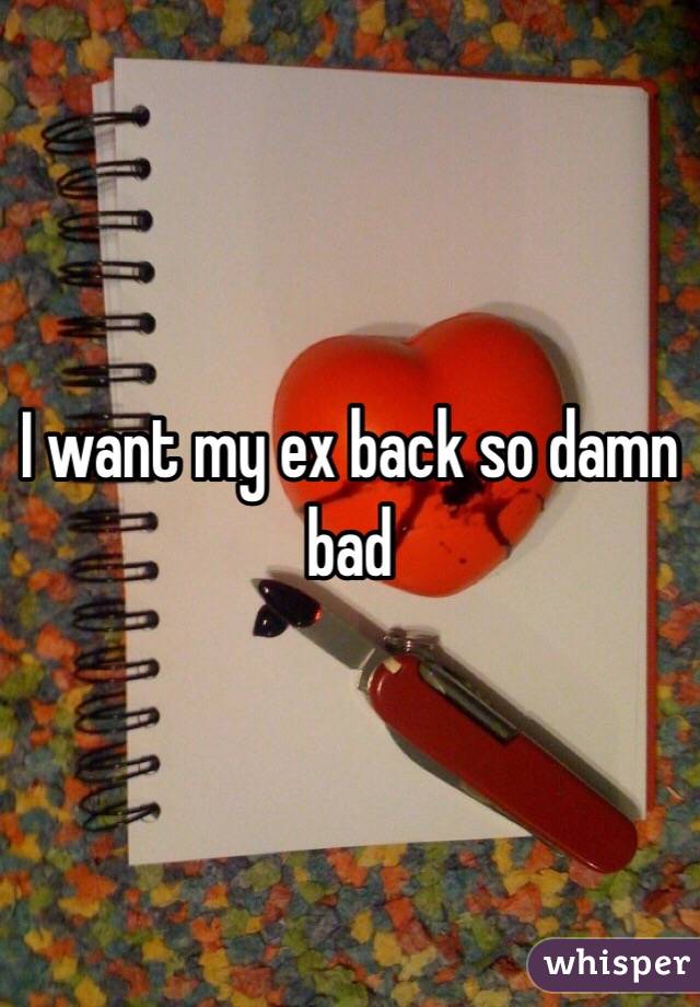 I want my ex back so damn bad 