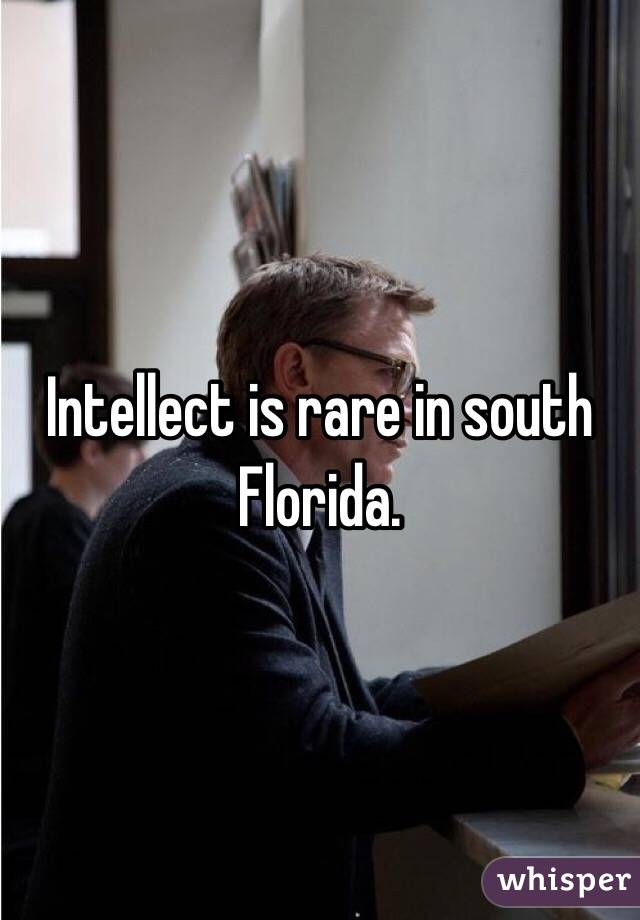 Intellect is rare in south Florida. 