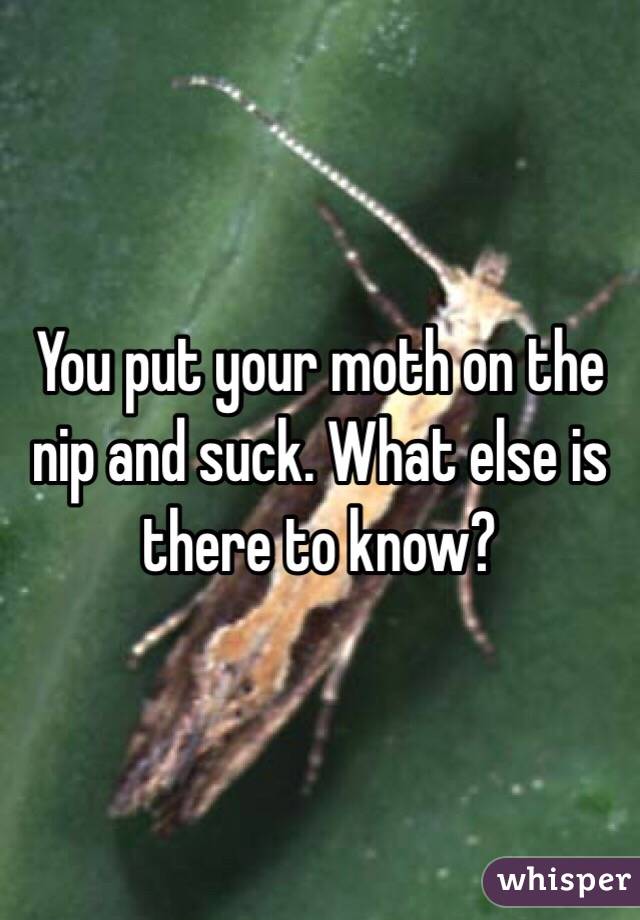 You put your moth on the nip and suck. What else is there to know?