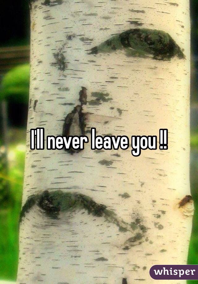 I'll never leave you !!