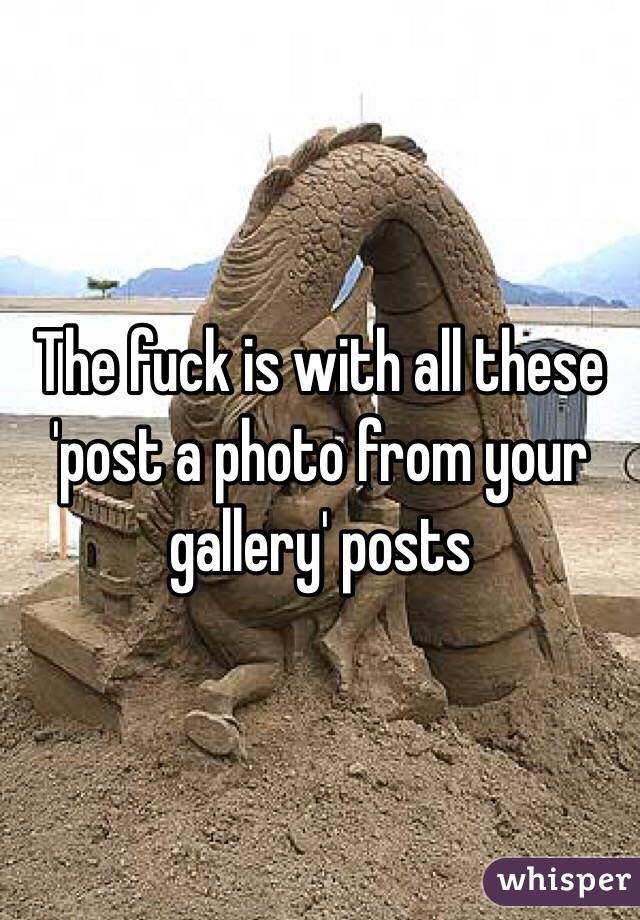 The fuck is with all these 'post a photo from your gallery' posts