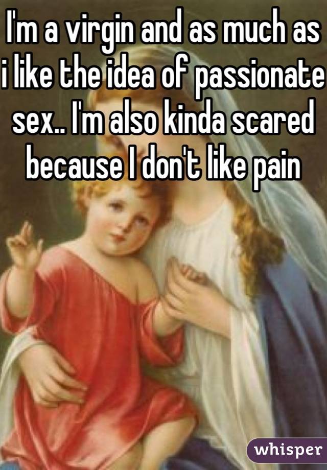 I'm a virgin and as much as i like the idea of passionate sex.. I'm also kinda scared because I don't like pain 