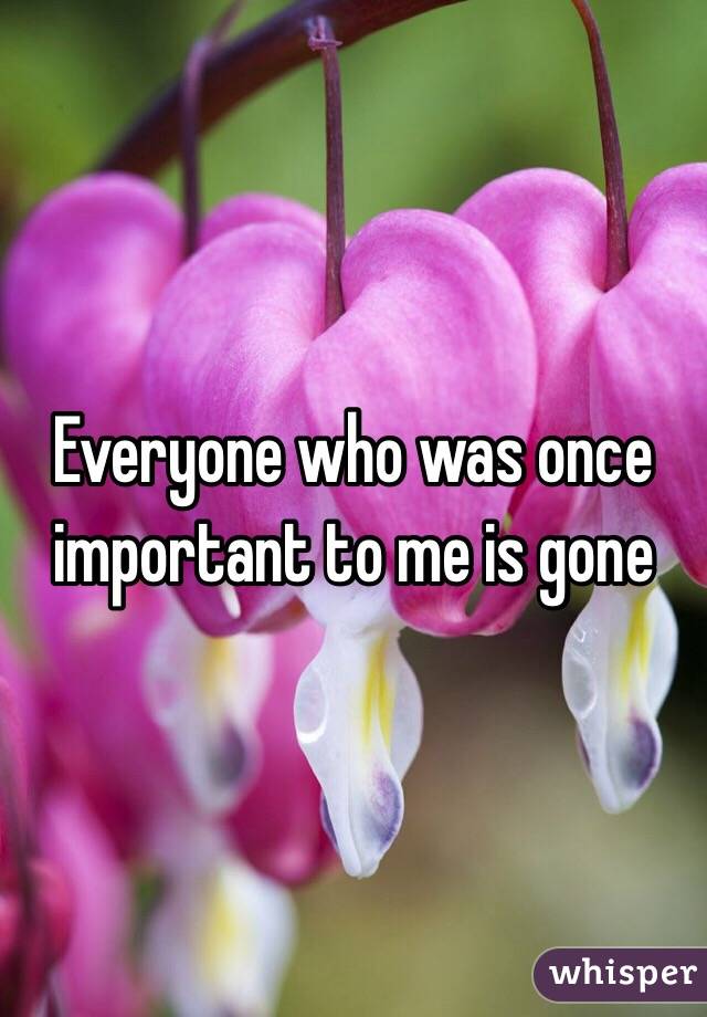 Everyone who was once important to me is gone