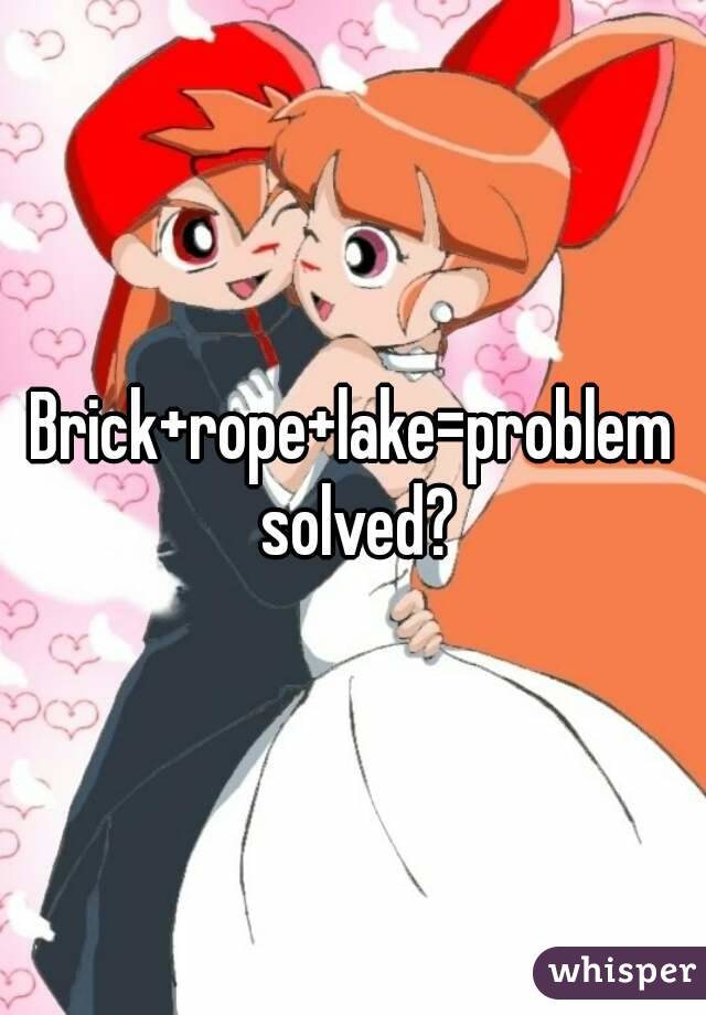 Brick+rope+lake=problem solved?