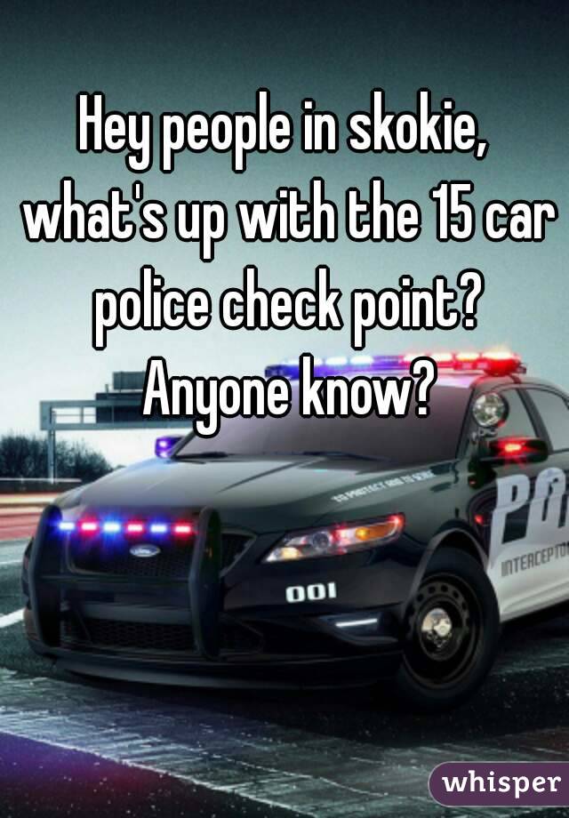Hey people in skokie, what's up with the 15 car police check point? Anyone know?