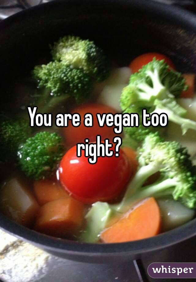 You are a vegan too right?