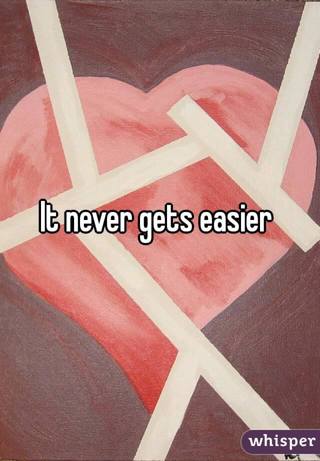 It never gets easier 