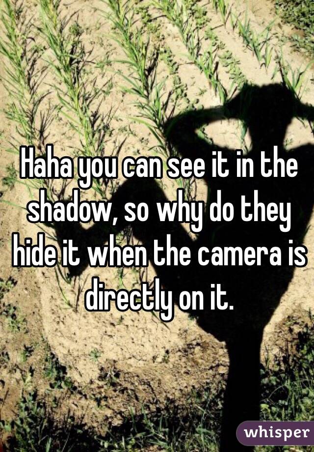 Haha you can see it in the shadow, so why do they hide it when the camera is directly on it.