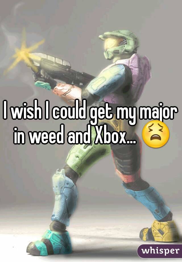 I wish I could get my major in weed and Xbox... 😫