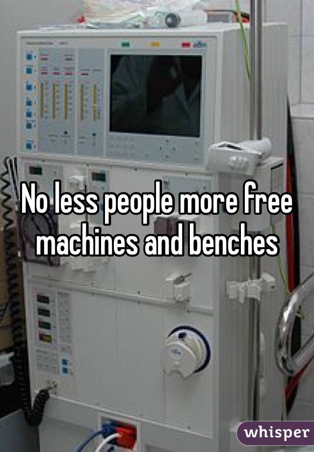 No less people more free machines and benches
