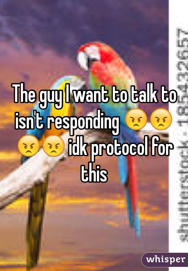 The guy I want to talk to isn't responding 😠😠😠😠 idk protocol for this