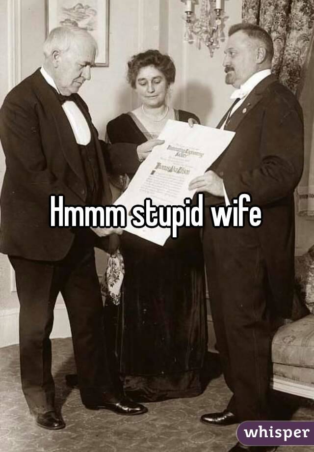 Hmmm stupid wife