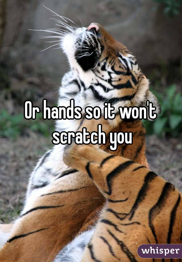 Or hands so it won't scratch you