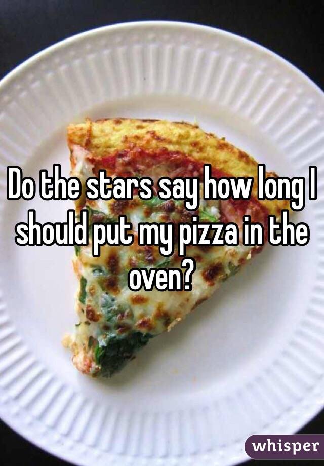 Do the stars say how long I should put my pizza in the oven? 