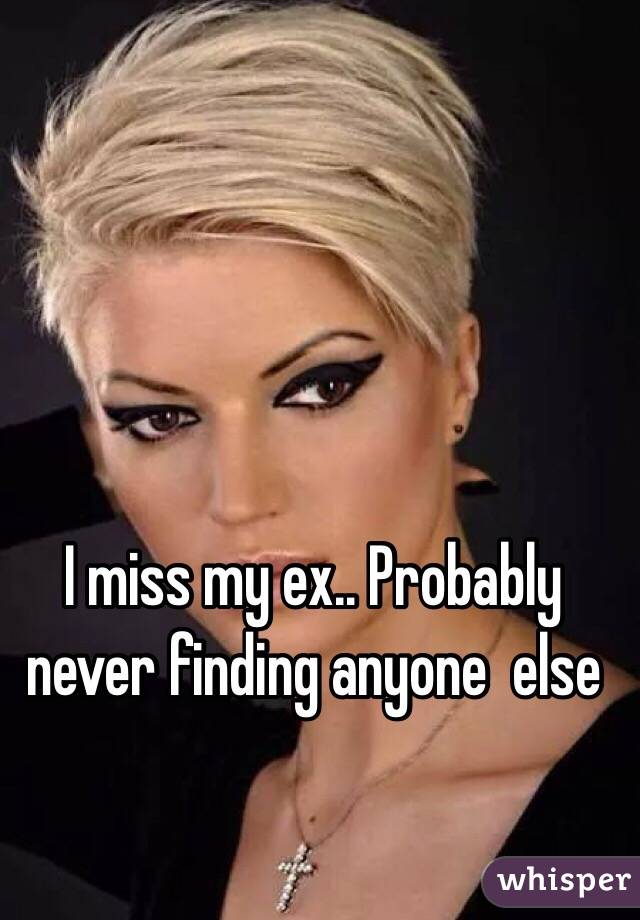 I miss my ex.. Probably never finding anyone  else 