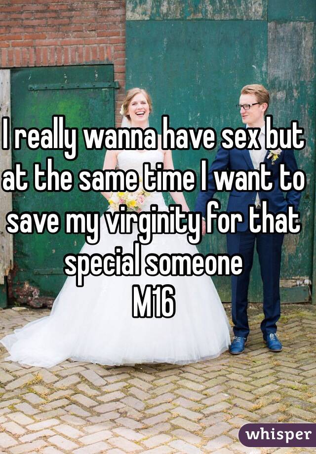 I really wanna have sex but at the same time I want to save my virginity for that special someone 
M16