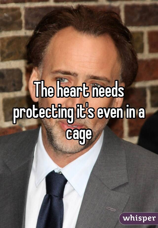 The heart needs protecting it's even in a cage 