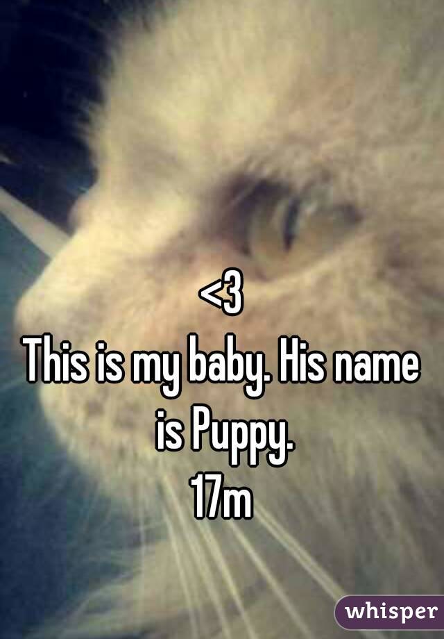 <3
This is my baby. His name is Puppy.
17m