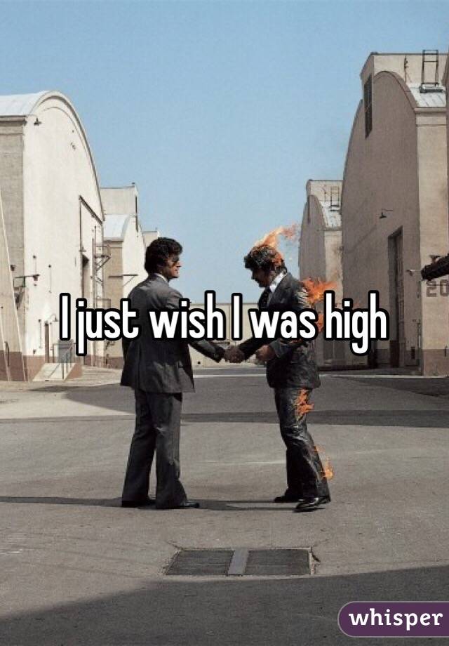 I just wish I was high