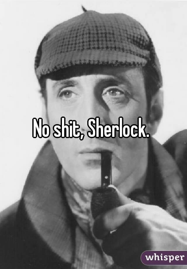 No shit, Sherlock. 