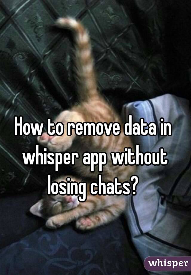 How to remove data in whisper app without losing chats? 