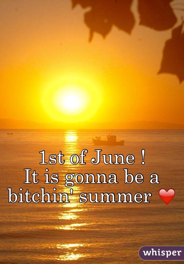 1st of June !
It is gonna be a
bitchin' summer ❤️