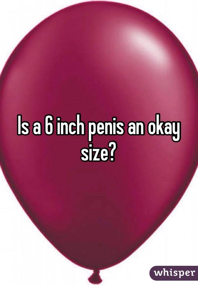 Is a 6 inch penis an okay size?