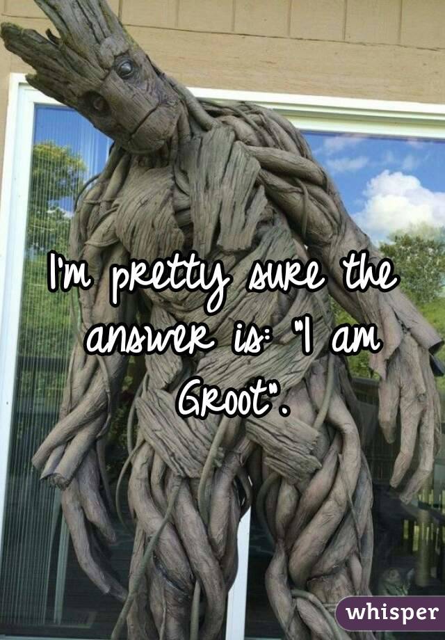 
I'm pretty sure the answer is: "I am Groot".