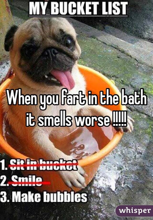 When you fart in the bath it smells worse !!!!! 