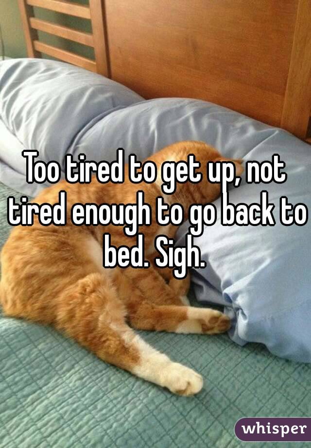 Too tired to get up, not tired enough to go back to bed. Sigh. 