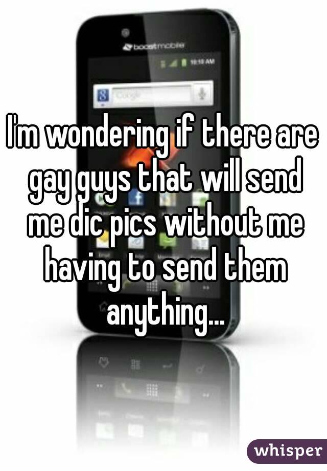 I'm wondering if there are gay guys that will send me dic pics without me having to send them anything...