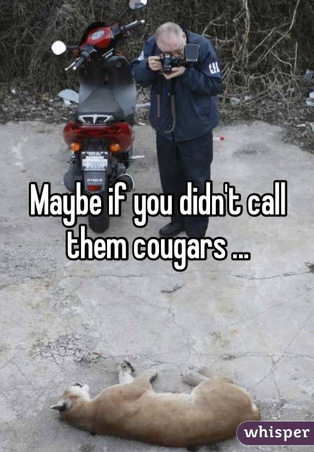 Maybe if you didn't call them cougars ...