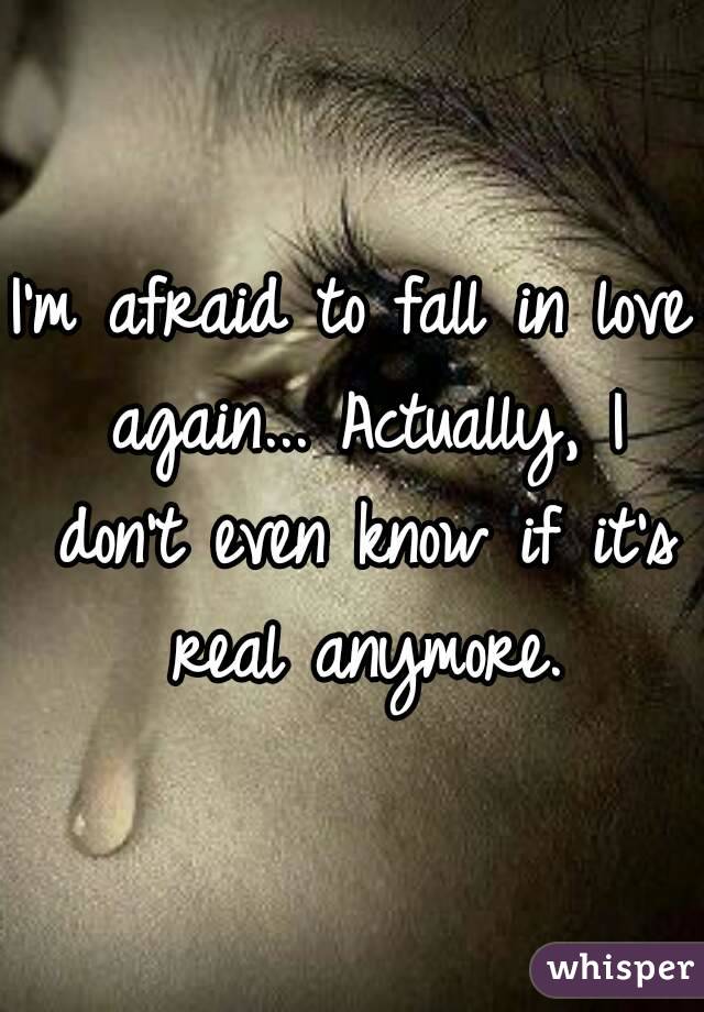 I'm afraid to fall in love again... Actually, I don't even know if it's real anymore.
