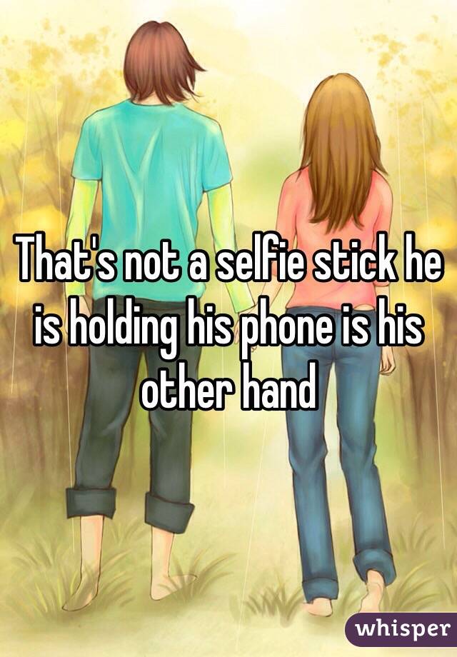 That's not a selfie stick he is holding his phone is his other hand
