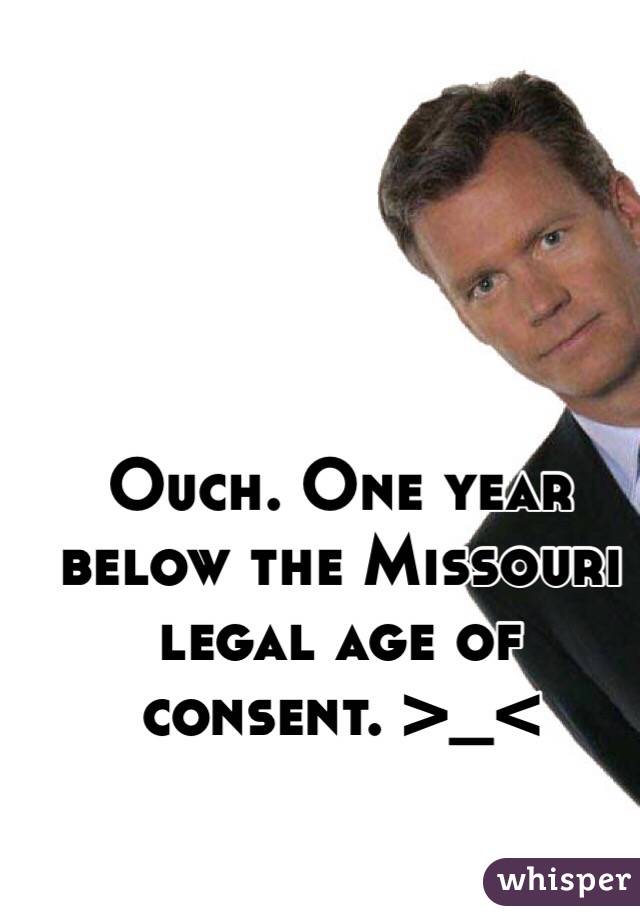 Ouch. One year below the Missouri legal age of consent. >_<