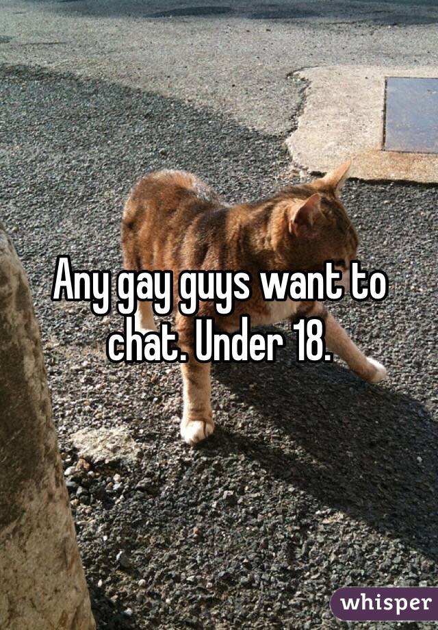 Any gay guys want to chat. Under 18. 